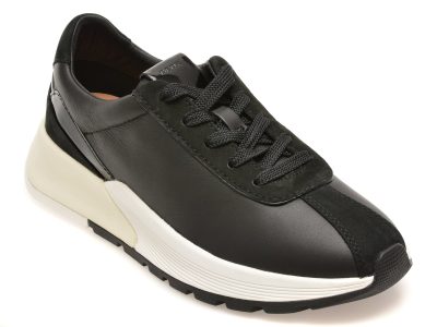 Pantofi sport GEOX negri, D655JA, din piele naturala