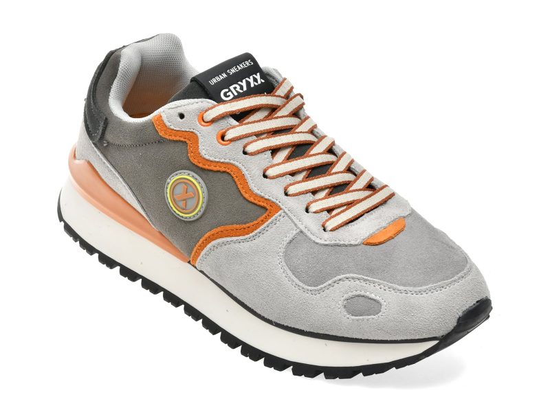 Pantofi sport GRYXX gri, 384, din piele intoarsa
