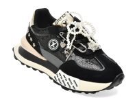 Pantofi sport GRYXX negri, 347, din material textil si piele naturala