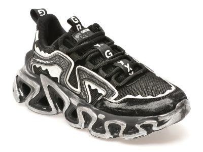 Pantofi sport GRYXX negri, 82688, din material textil si piele naturala
