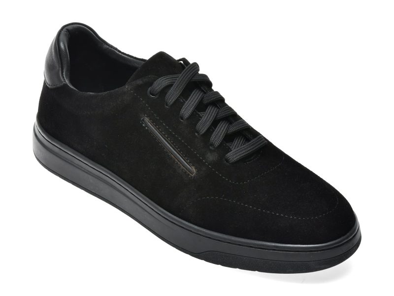 Pantofi GRYXX negri, BF640, din piele intoarsa