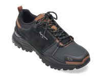 Pantofi sport PEPE JEANS negri, MS60040, din material textil si piele naturala