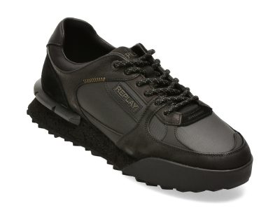 Pantofi sport REPLAY negri, MS1P2WL, din piele naturala