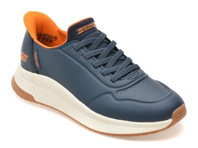 Pantofi sport SKECHERS bleumarin, BOBS SQUAD 4, din piele ecologica