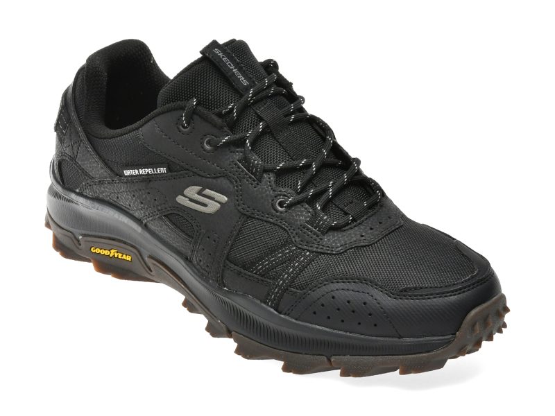 Pantofi sport SKECHERS negri, EQUALIZER 5.0 TRAIL, din material textil si piele naturala