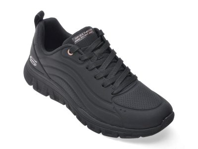 Pantofi sport SKECHERS negri, BOBS B LITE, din piele ecologica