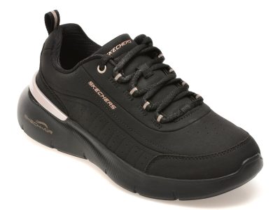 Pantofi sport SKECHERS negri, SKECH-AIR DYNAMIGHT 2.0, din piele ecologica