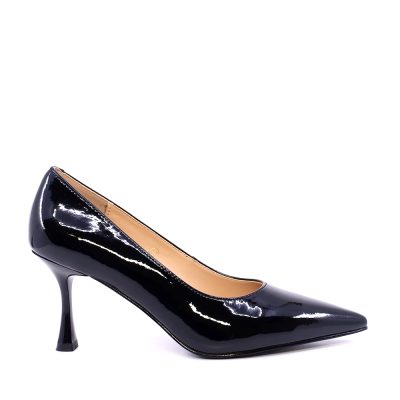 Pantofi stiletto cu toc mediu femei Luca di Gioia negri din lac  1261DP3310LN