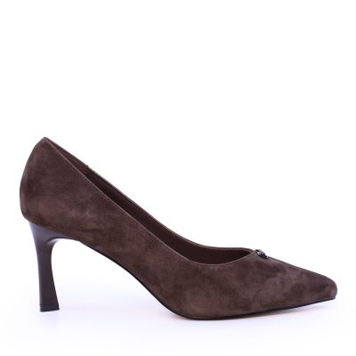 Pantofi stiletto femei Enzo Bertini maro din piele întoarsă   1392DP0124VM
