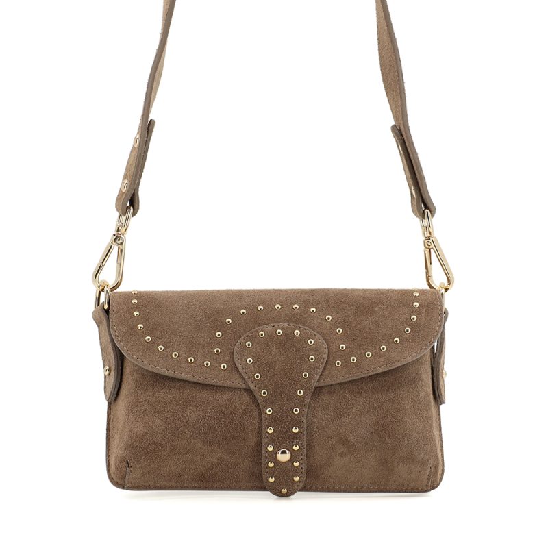 Poșetă crossbody femei Luca di Gioia taupe din piele 144POSP3742VTA