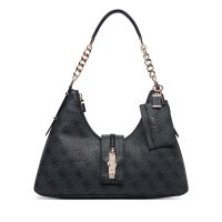 Poșetă hobo femei Guess Yvonne Logo neagră 912POSSHWSG2378010N