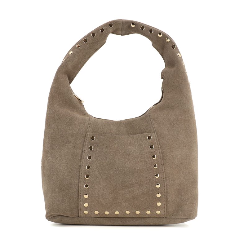 Poșetă hobo femei Luca di Gioia taupe din piele 144POSP3760TA