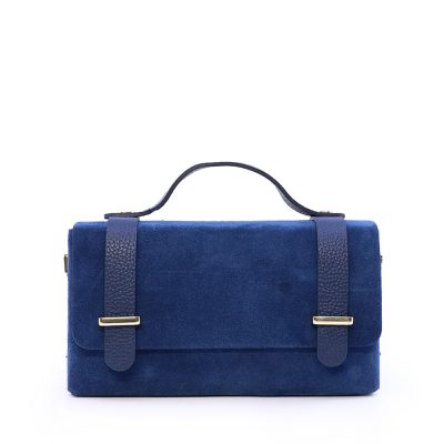 Poșetă mini crossbody femei Luca di Gioia bleumarin din piele întoarsă   144posp3644vbl