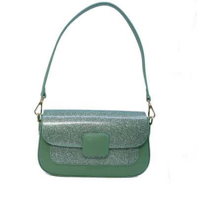 Poșetă satchel femei Enzo Bertini verde din piele 154POSP3739GV