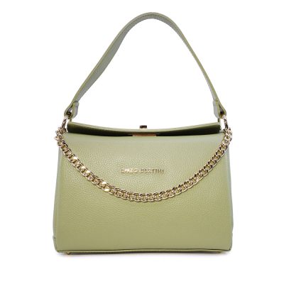 Poșetă satchel femei Enzo Bertini verde din piele naturală 154POSP3317V