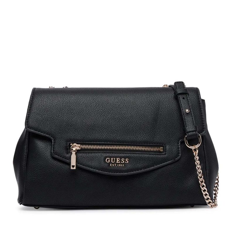 Poșetă satchel femei Guess Antonia neagră cu logo 912POSSHWBG2183210N