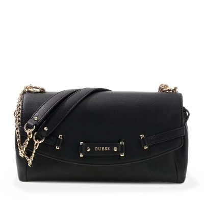 Poșetă satchel femei Guess Dorothy neagră cu logo 912POSSHWBG2231210N