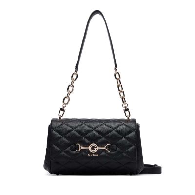 Poșetă satchel femei Guess Frances neagră cu logo 912POSSHWQG2241190N