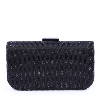 Poșetă tip clutch femei Benvenuti neagră cu ștrasuri  290pls28807n