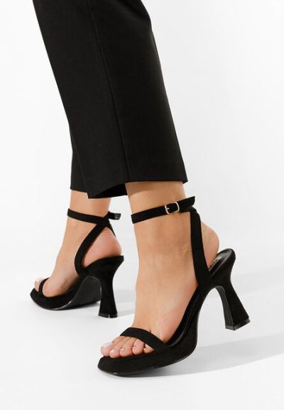 Sandale cu toc Krona negre
