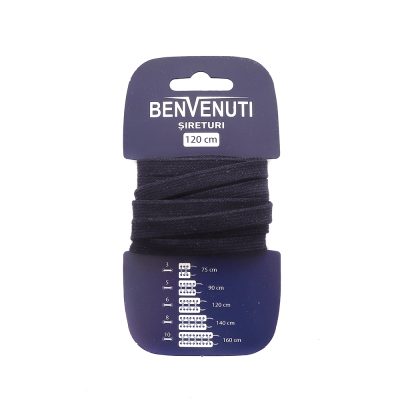 Șiret plat necerat Benvenuti bleumarin din bumbac 97si120pnbbl