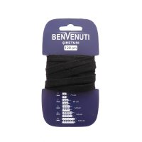 Șiret plat necerat Benvenuti negru din bumbac 97si120pnbn