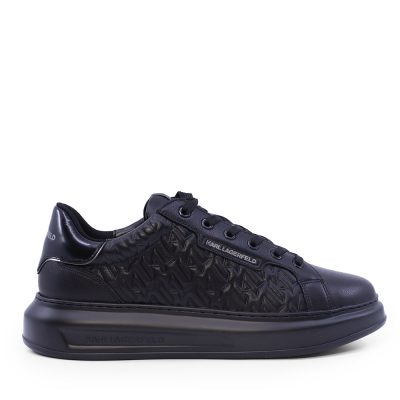 Sneakers bărbați Karl Lagerfeld Kapri Mens Monogram negri din piele 2052BP52549N