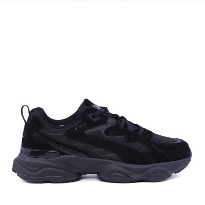 Sneakers bărbați Thezeus negri din piele întoarsă și textil  3731BPS3211VN