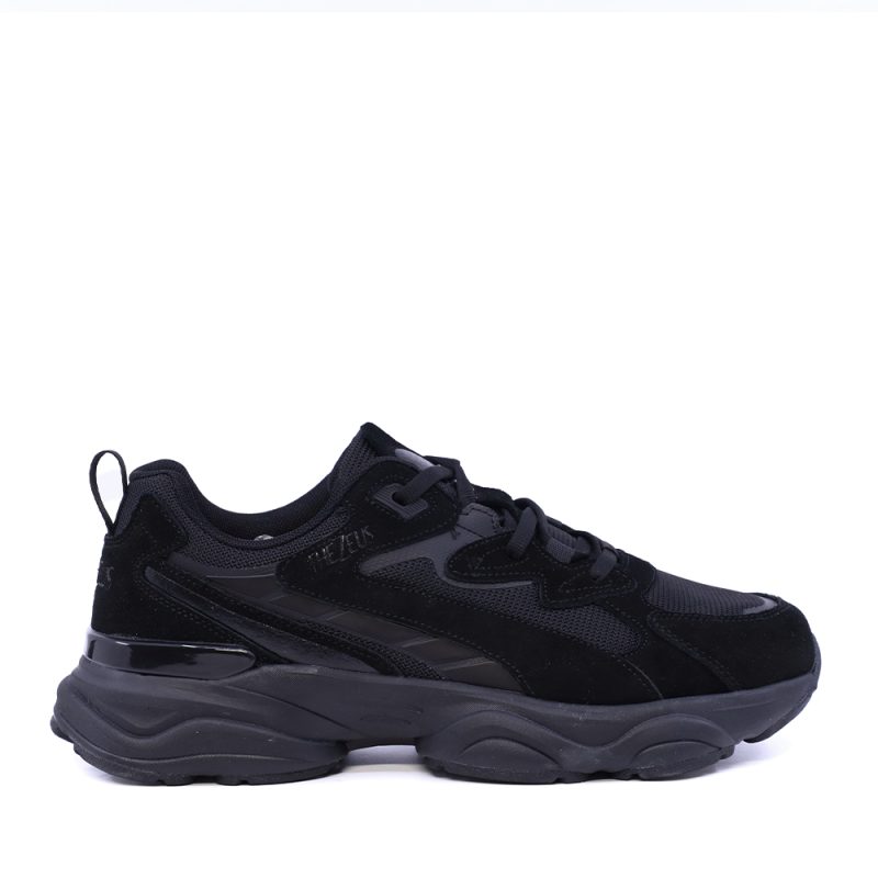 Sneakers bărbați Thezeus negri din piele întoarsă și textil  3731BPS3211VN
