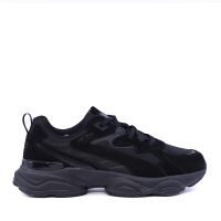 Sneakers bărbați Thezeus negri din piele întoarsă și textil  3731BPS3211VN