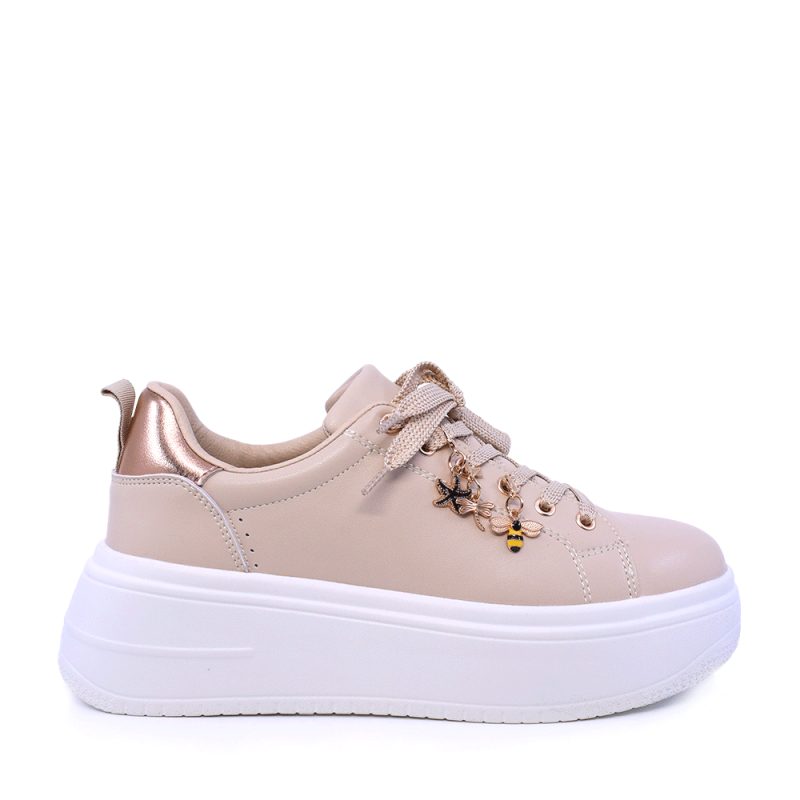 Sneakers femei Benvenuti bej din piele cu accesorii detașabile  2041DP2463BE