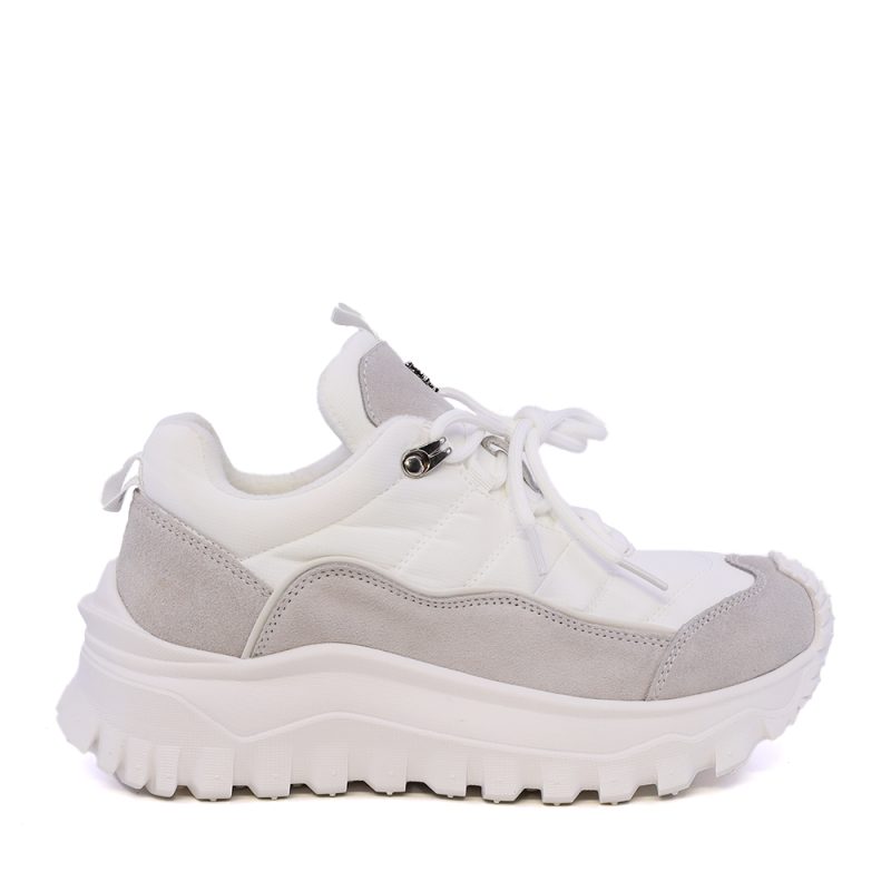 Sneakers femei Enzo Bertini albi din piele naturală și textil  3860DP220A