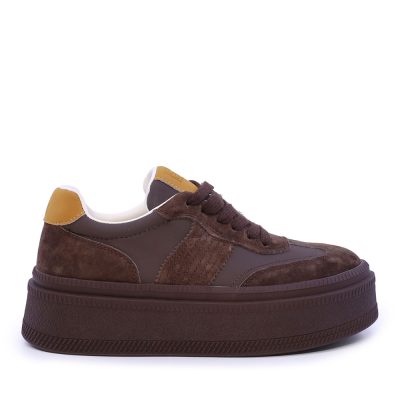 Sneakers femei Enzo Bertini maro din piele 2132DP092VM