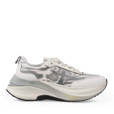 Sneakers femei Premiata Hill albi din piele și textil 1691DP7507A