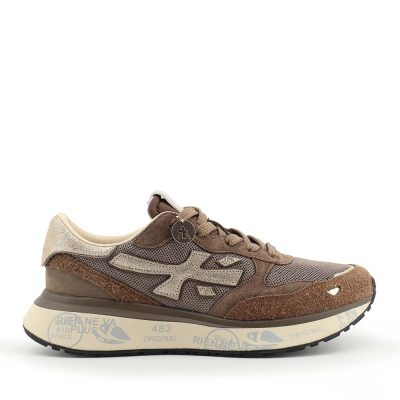 Sneakers femei Premiata Lauryn maro din piele și textil 1692DP8549M