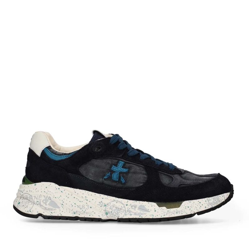 Sneakers femei Premiata Mase D bleumarin din piele și textil 1692DP8519BL