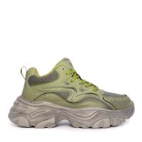 Sneakers high top femei Thezeus verzi din piele și textil 3730DG1909V