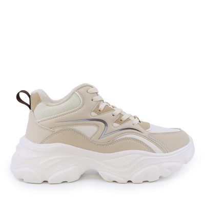 Sneakers high top Thezeus bej din piele și textil 3730DG1909BE