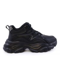 Sneakers high top Thezeus negri din piele și textil 3730DG1909N