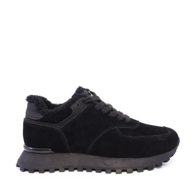 Sneakers  îmblăniți  Luca di Gioia negri din piele întoarsă    3840DP218VN