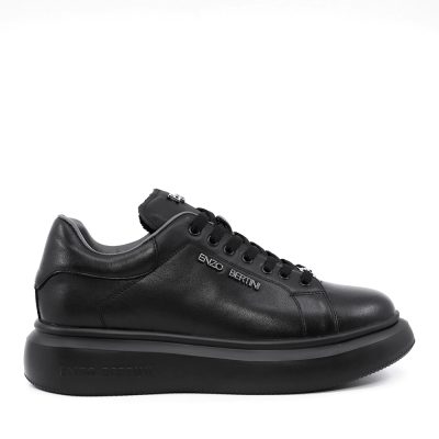 Sneakers ușori bărbați Enzo Bertini negri din piele 3662BP554N