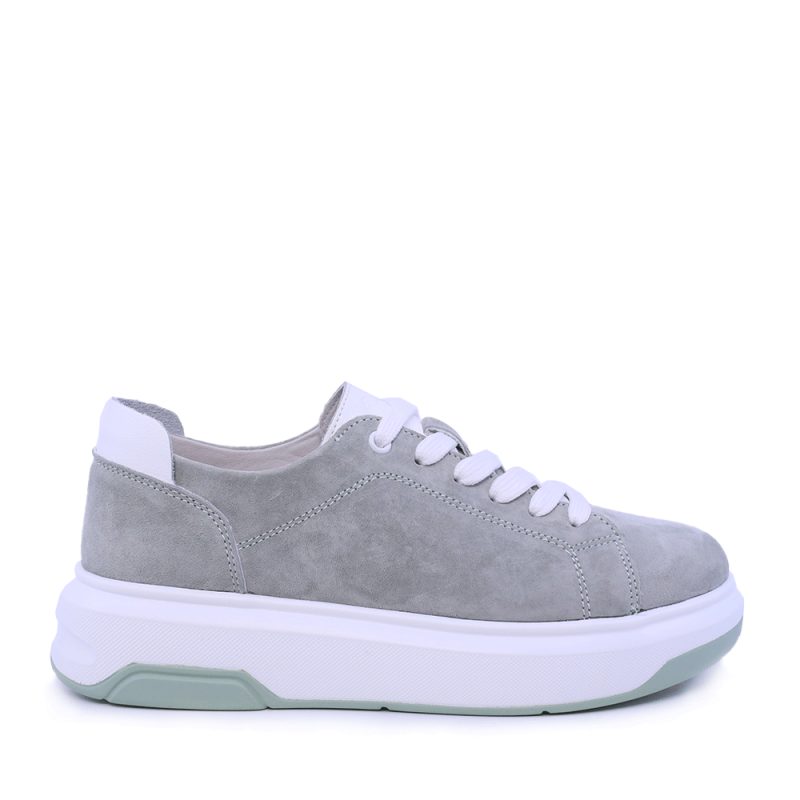 Sneakers ușori femei Benvenuti verzi din piele întoarsă 1991DP2210VV