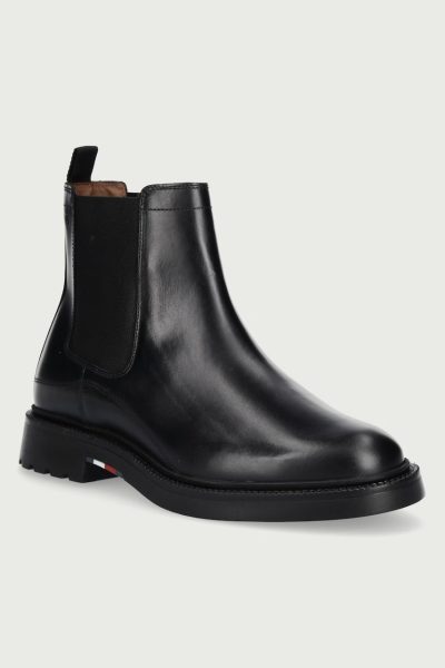 Tommy Hilfiger  ghete scurte pentru bărbați din piele CORPORATE CASUAL LTH CHELSEA