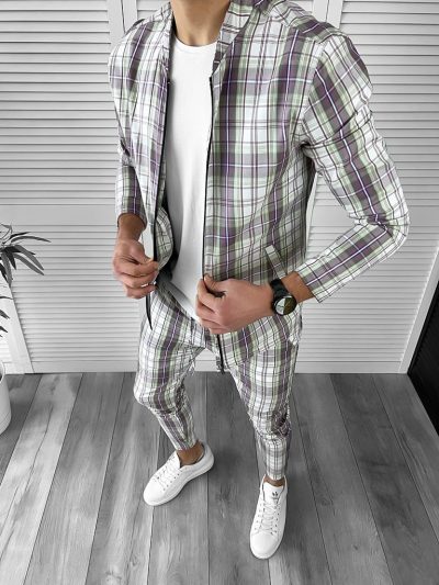 Trening barbati slim fit Pantaloni + Hanorac 10039 D7-2
